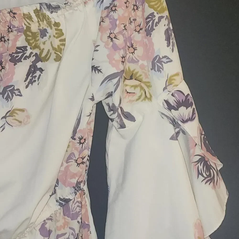White floral dress with pink